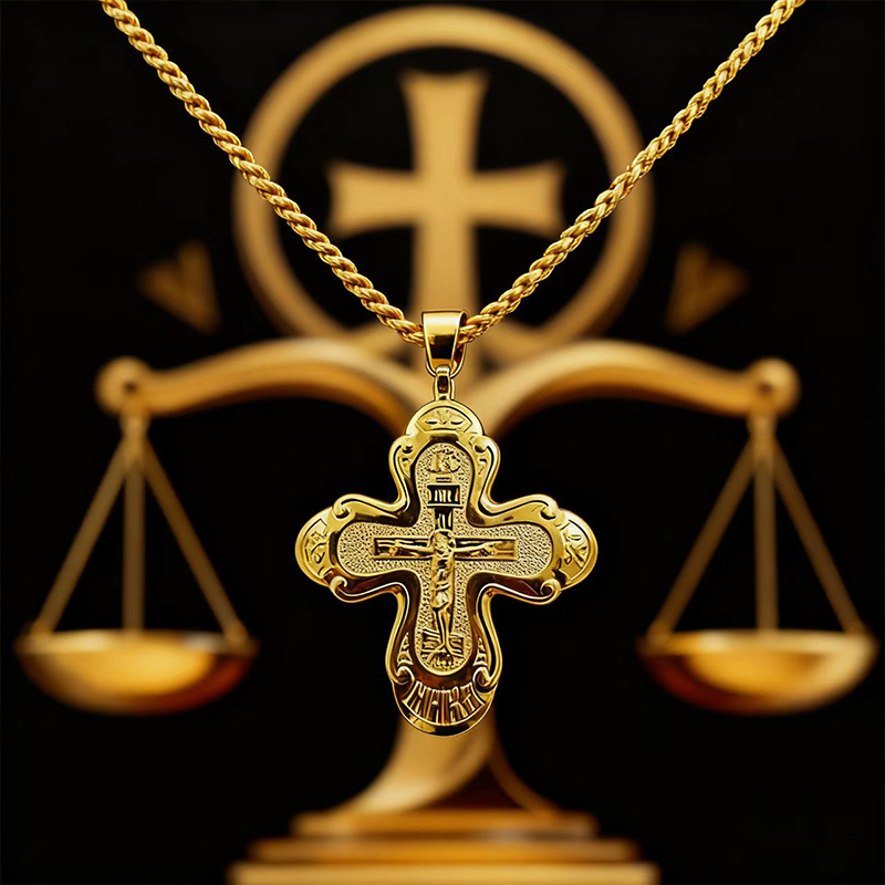 Cross Pendant Necklace Gold - สร้อยคอไม้กางเขนแบบออร์โธดอกซ์ รุ่นใหม่ ปี 2026 พร้อมจี้พระเยซู สร้อยคอไม้กางเขนแบบคาทอลิก