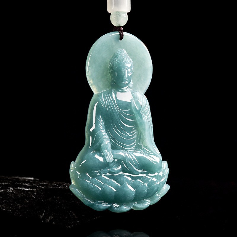 Necklaces - หยกพม่าธรรมชาติพระพุทธรูปจี้สร้อยคอแฟชั่นหยกแท้เครื่องประดับหรูหราเครื่องรางอุปกรณ์เสริมของขวัญสำหรับผู้หญิง