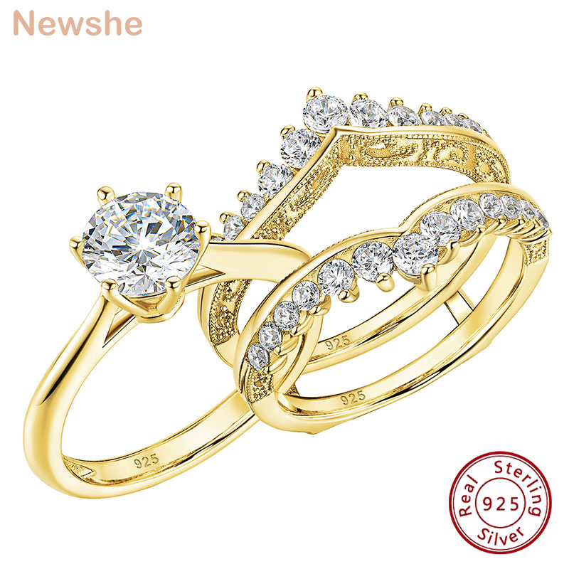 Moissanite Engagement Ring 1 Carat - ชุดแหวนแต่งงานชุบทองคำขาว 14k สำหรับผู้หญิง ประดับเพชรทรงกลม 2 กะรัต