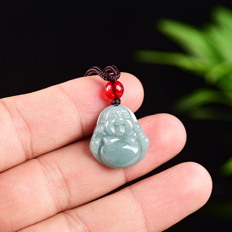 Necklaces - จี้พระกวนอิมหยกพม่า สร้อยคอแบบวินเทจ อัญมณีธรรมชาติ เครื่องประดับแฟชั่นแท้ หินหยกพม่า