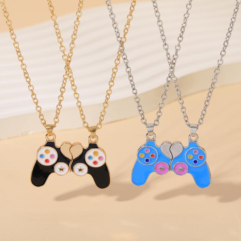 Magnetic Couple Matching Necklaces - สร้อยคอคู่แม่เหล็กสำหรับคู่รัก 2 ชิ้น ดีไซน์มินิมอล พร้อมจี้รูปหัวใจเคลือบเงา เหมาะสำหรับเป็นของขวัญให้เพื่อนสนิท