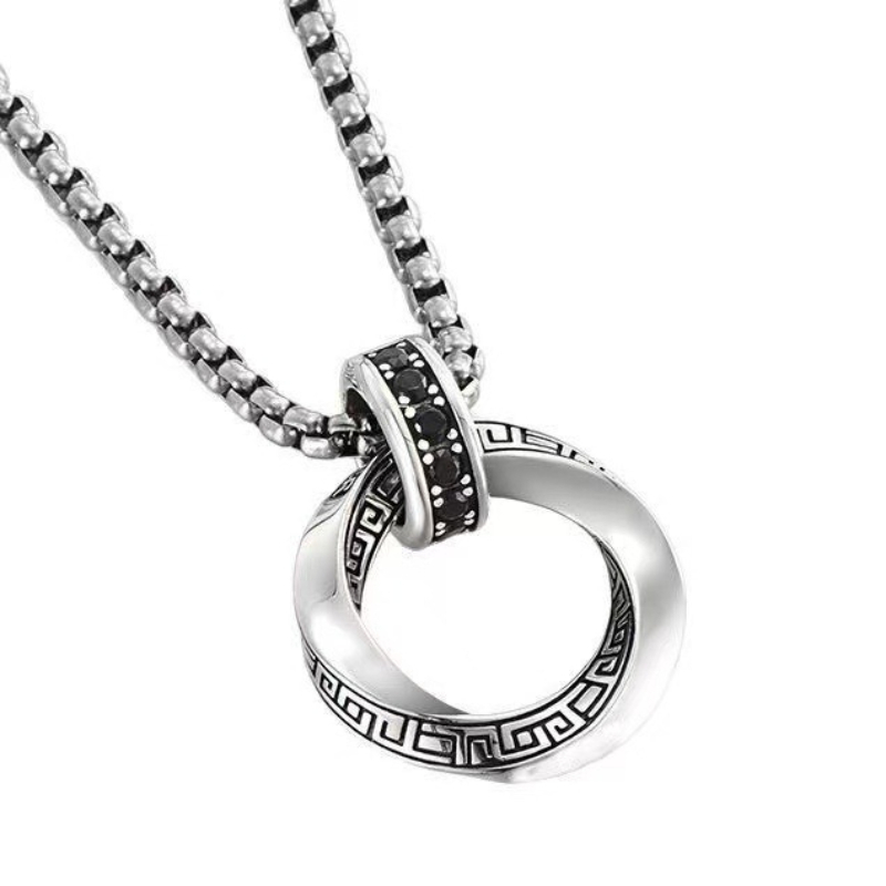 925 Sterling Silver Chain Necklace Men - จี้สร้อยคอเงินแท้ 925 สไตล์ฮิปฮอป วินเทจ สำหรับผู้ชาย ผู้หญิง