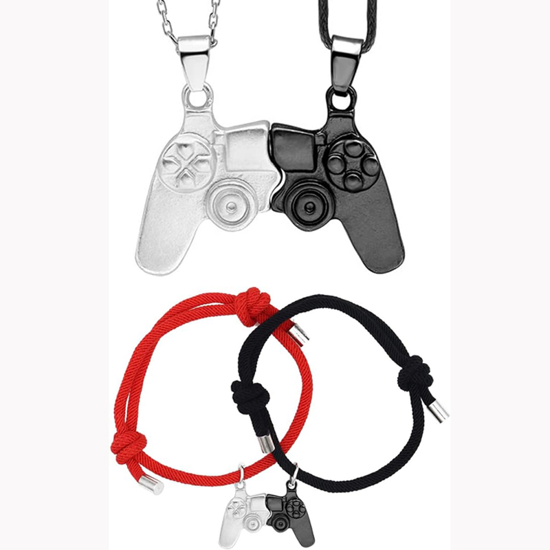 Magnetic Couple Matching Necklaces - การจับคู่แม่เหล็กเกมคอนโทรลเลอร์สร้อยคอสร้อยข้อมือชุดของขวัญสําหรับ BFF คู่เกมคอนโซลเพื่อนที่ดีที่สุดน้องสาวมิตรภาพ