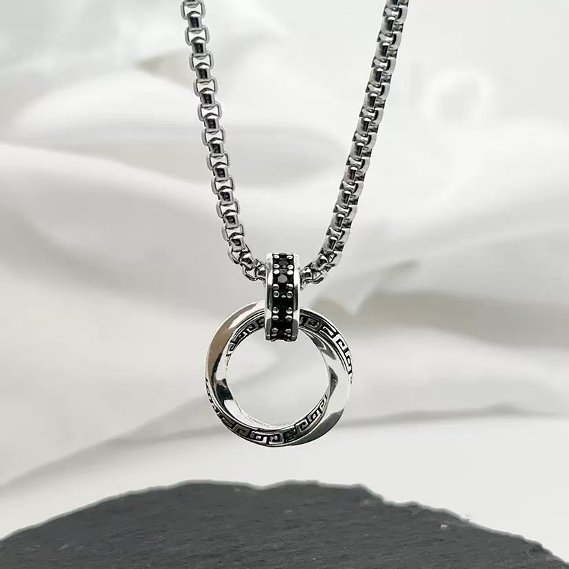 925 Sterling Silver Chain Necklace Men - สร้อยคอเงินแท้ 925 สไตล์วินเทจ สำหรับผู้ชายและผู้หญิง สร้อยคอแฟชั่น สร้อยคอคลาวิเคิล