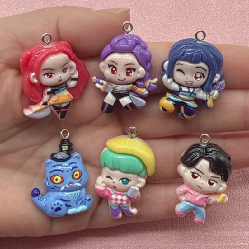Earrings - จี้การ์ตูนเรซิ่น 10 ชิ้น, ต่างหูทำเอง DIY, อุปกรณ์เสริมพวงกุญแจ