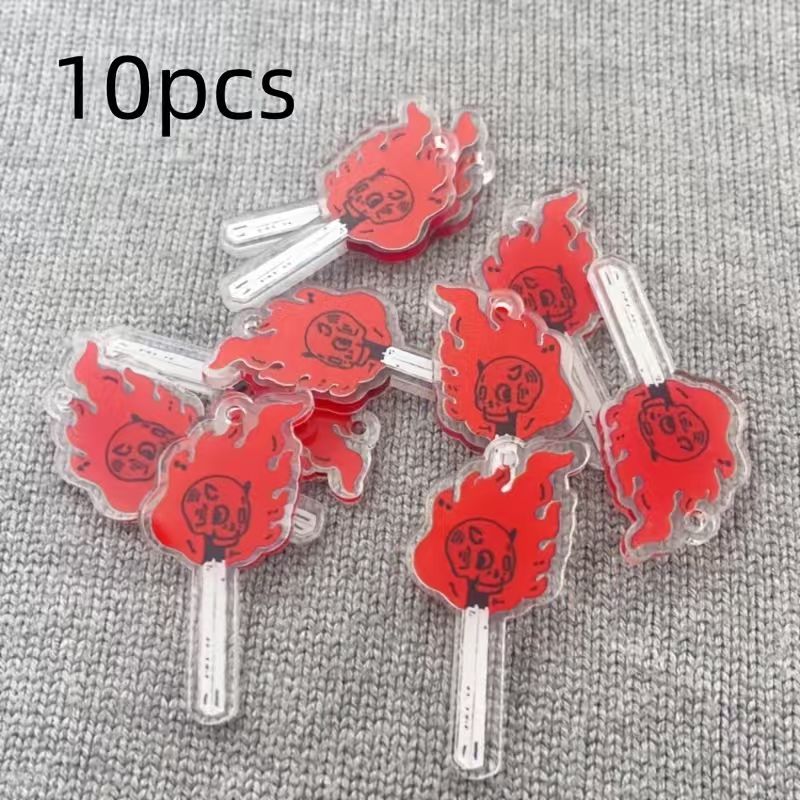 Earrings - จี้อะคริลิคทรงหัวกะโหลก 10 ชิ้น, อุปกรณ์ทำเครื่องประดับ DIY สำหรับต่างหู