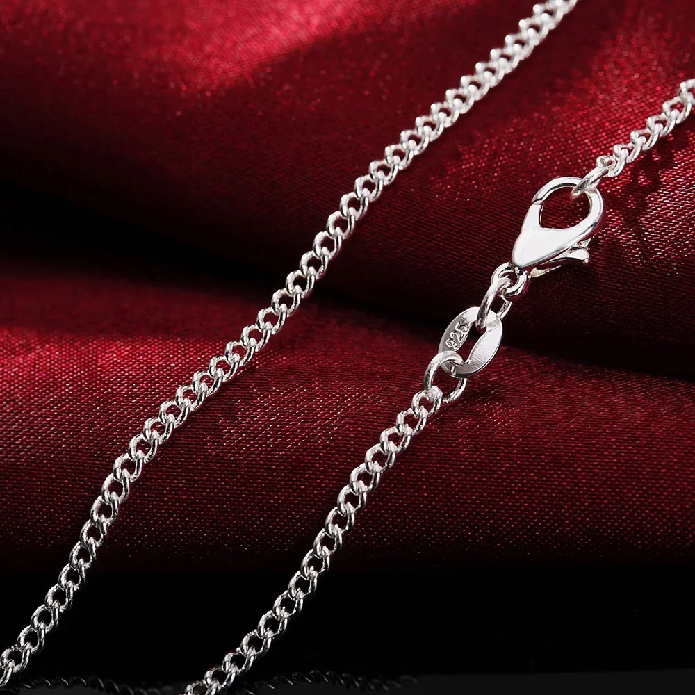 925 Sterling Silver Chain Necklace Men - 40-75ซม. 925สเตอร์ลิงสร้อยคอเงิน2มม. คลาสสิกสำหรับผู้หญิงผู้ชาย16-30นิ้วเครื่องประดับงานเลี้ยงงานแต่งงานแฟชั่นคุณภาพดีของขวัญ