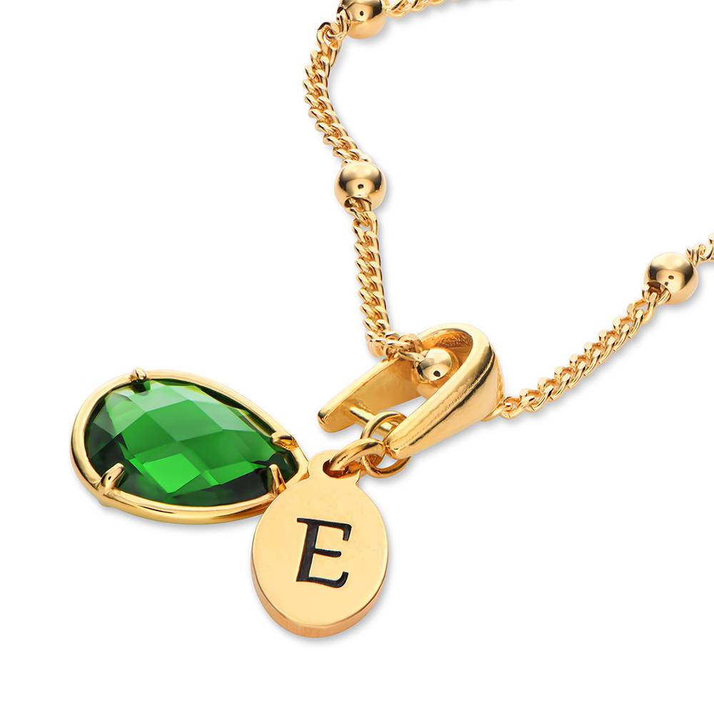 Initial Letter Necklace 18K Gold - ที่กําหนดเองชื่อจี้ส่วนบุคคล Birthstone เริ่มต้น Drop สร้อยคอเริ่มต้น Drop
