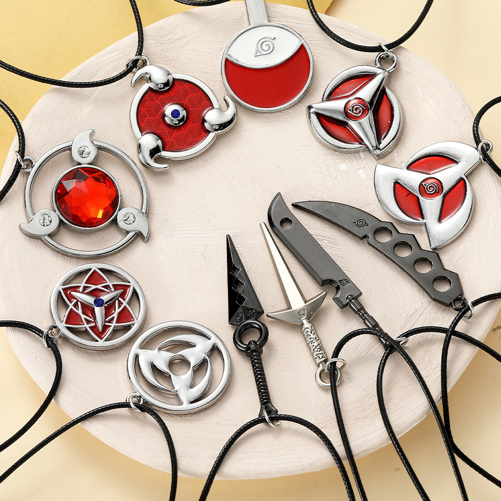 Anime Pendant Necklace - สร้อยคอจี้นารูโตะ อุซึมากิ เครื่องประดับโลหะสไตล์อนิเมะ ฮิปฮอป พังก์ ของขวัญสำหรับแฟนๆ