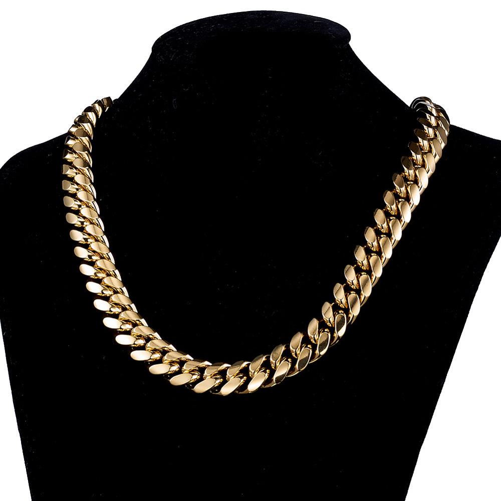 TOPGRILLZ สแตนเลสสตีลสี Cuban  - Cuban Link Chain 12Mm บทวิจารณ์และราคา