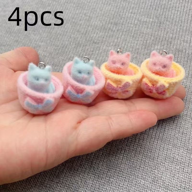 จี้แมวเรซิน 3D แบบนุ่ม 4 ชิ้น  - Earrings บทวิจารณ์และราคา