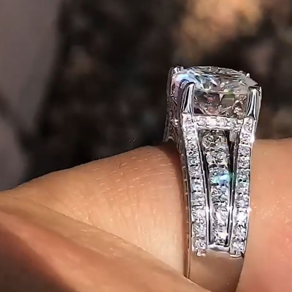 แหวนแต่งงาน/หมั้น/ครบรอบ ทองคำ - Moissanite Engagement Ring 1 Carat บทวิจารณ์และราคา