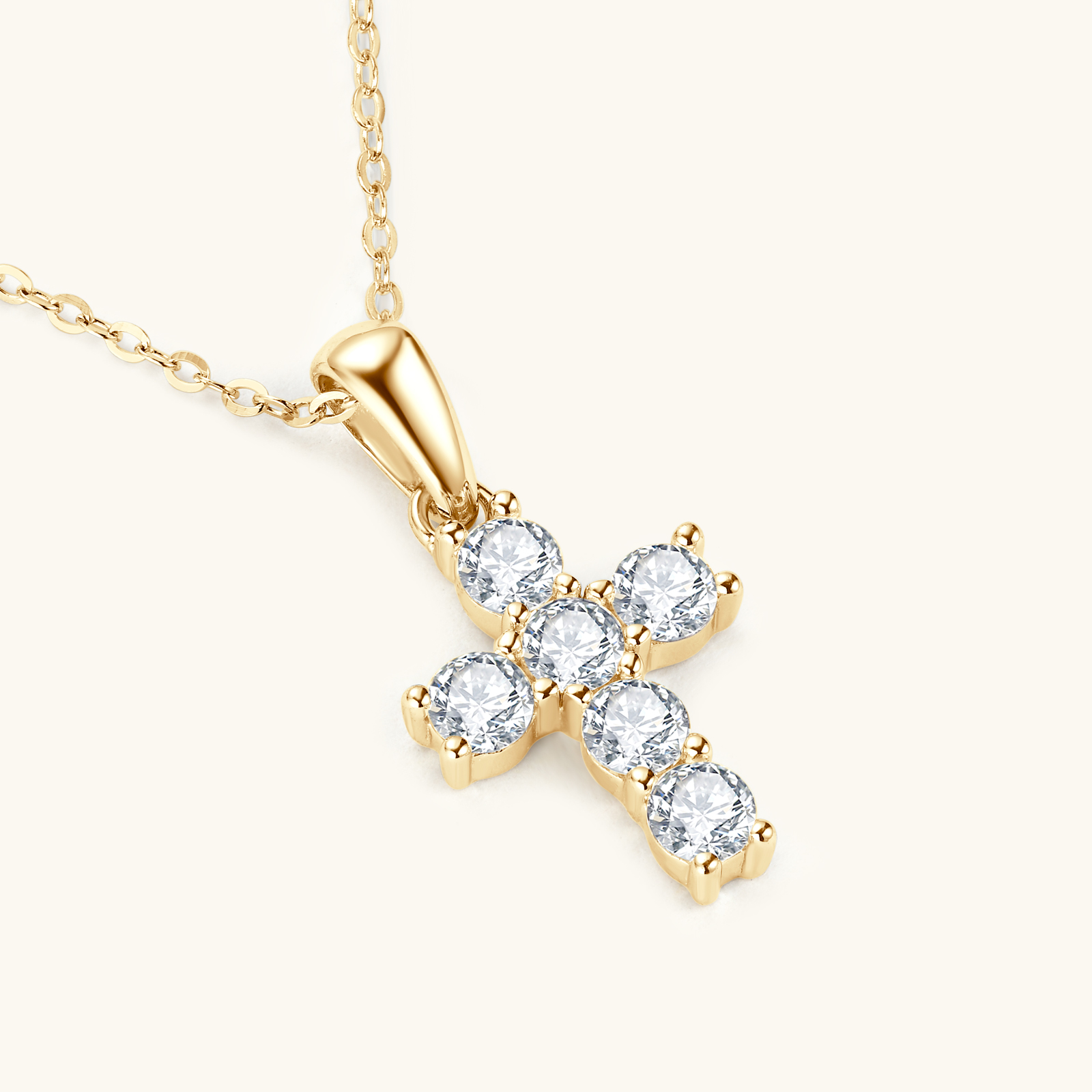 สร้อยคอจี้รูปกางเขนสี่แฉกชุบทอ - Cross Pendant Necklace Gold บทวิจารณ์และราคา
