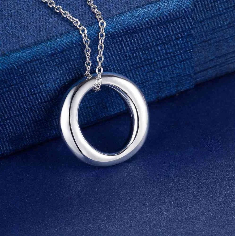 สร้อยคอจี้เงินแท้ 925 รูปทรงกล - 925 Sterling Silver Chain Necklace Men บทวิจารณ์และราคา