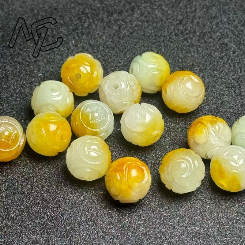 ลูกปัดหยกสีเหลืองธรรมชาติทรงกล - Bracelets บทวิจารณ์และราคา