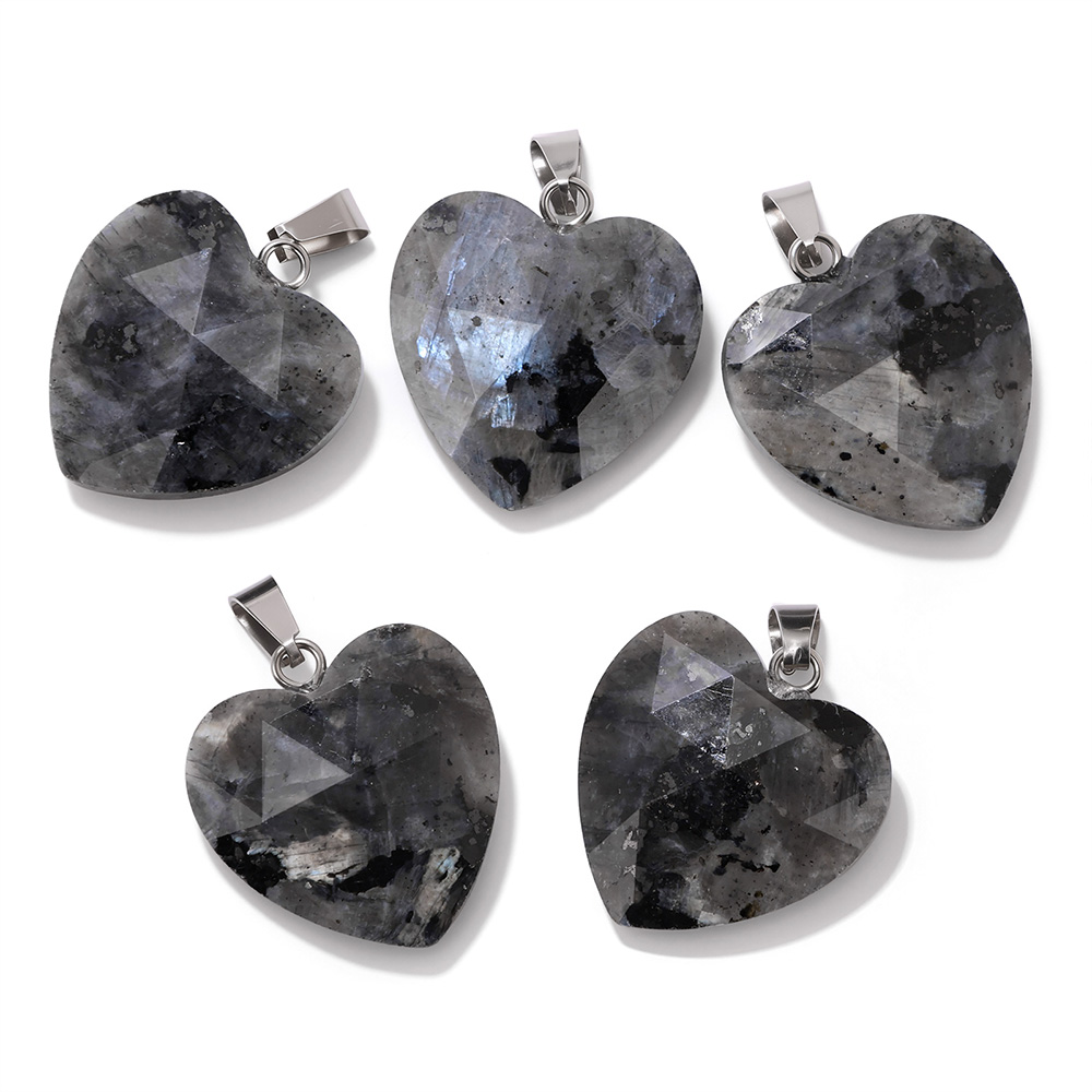 จี้รูปหัวใจเหลี่ยมเพชรพลอยขนาด - Crystal Pendant Necklace Natural Stone บทวิจารณ์และราคา