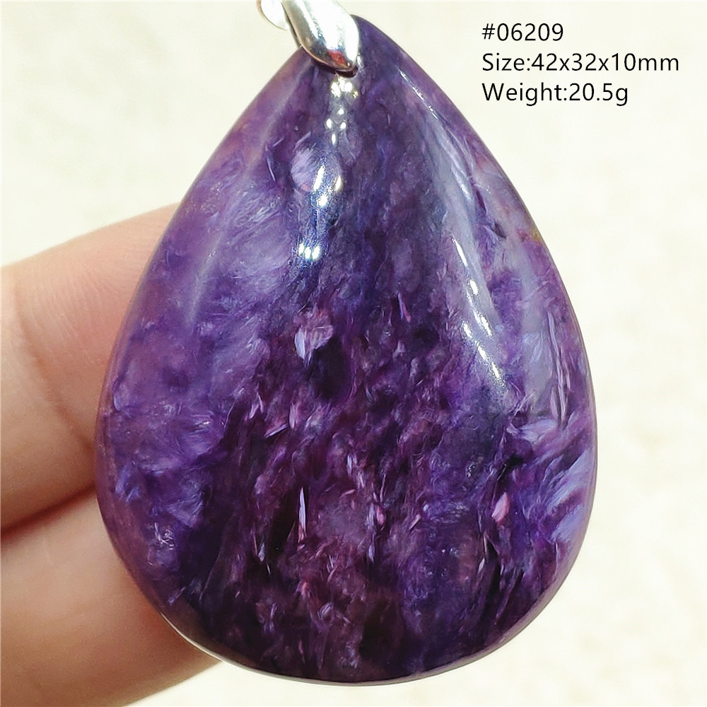 ธรรมชาติสีม่วง Charoite Water  - 925 Sterling Silver Chain Necklace Men บทวิจารณ์และราคา
