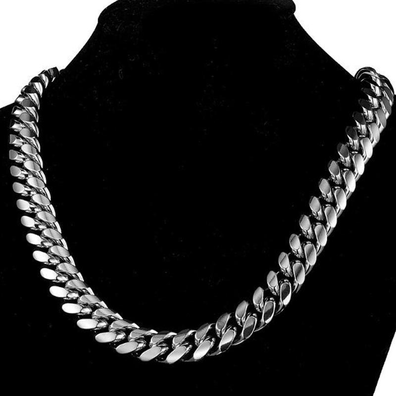 สร้อยคอ316L สแตนเลสไมอามี่ขอบถ - Cuban Link Chain 12Mm บทวิจารณ์และราคา