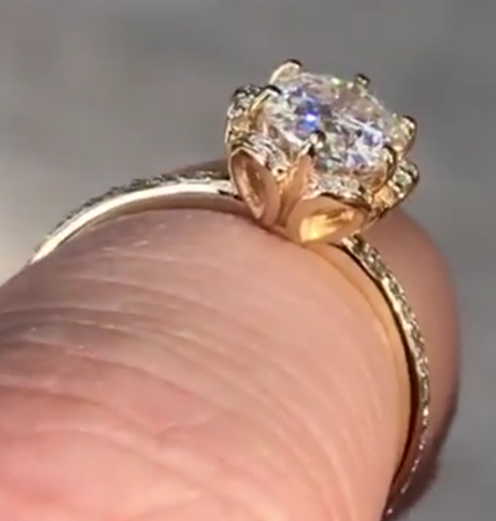 แหวนแต่งงาน/หมั้น/ครบรอบสำหรับ - Moissanite Engagement Ring 1 Carat บทวิจารณ์และราคา