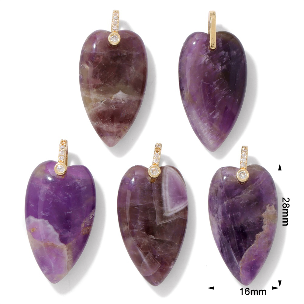 จี้หินธรรมชาติรูปหัวใจ 2 ชิ้น, - Crystal Pendant Necklace Natural Stone บทวิจารณ์และราคา