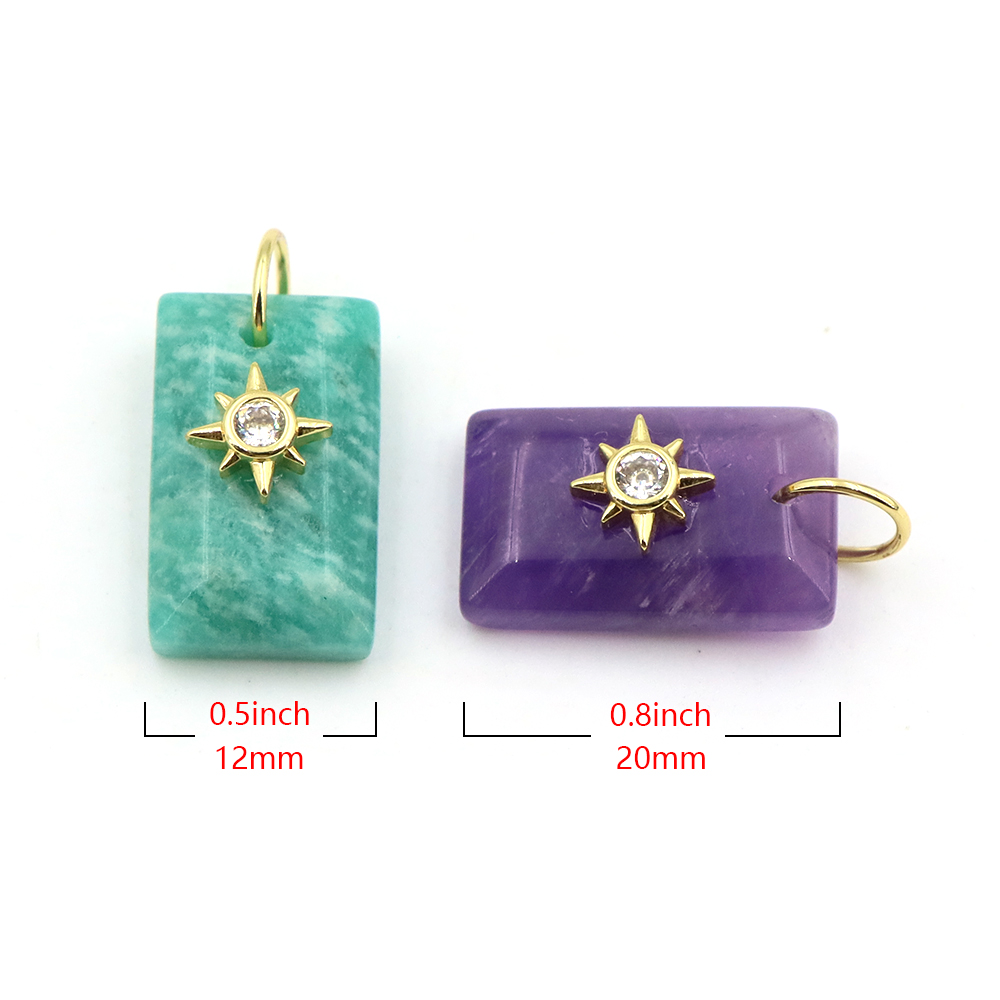 จี้หินธรรมชาติรูปทรงเรขาคณิตพร - Crystal Pendant Necklace Natural Stone บทวิจารณ์และราคา