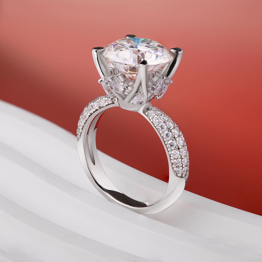 BXINY D สี 5CT Moissanite แหวน - Moissanite Engagement Ring 1 Carat บทวิจารณ์และราคา