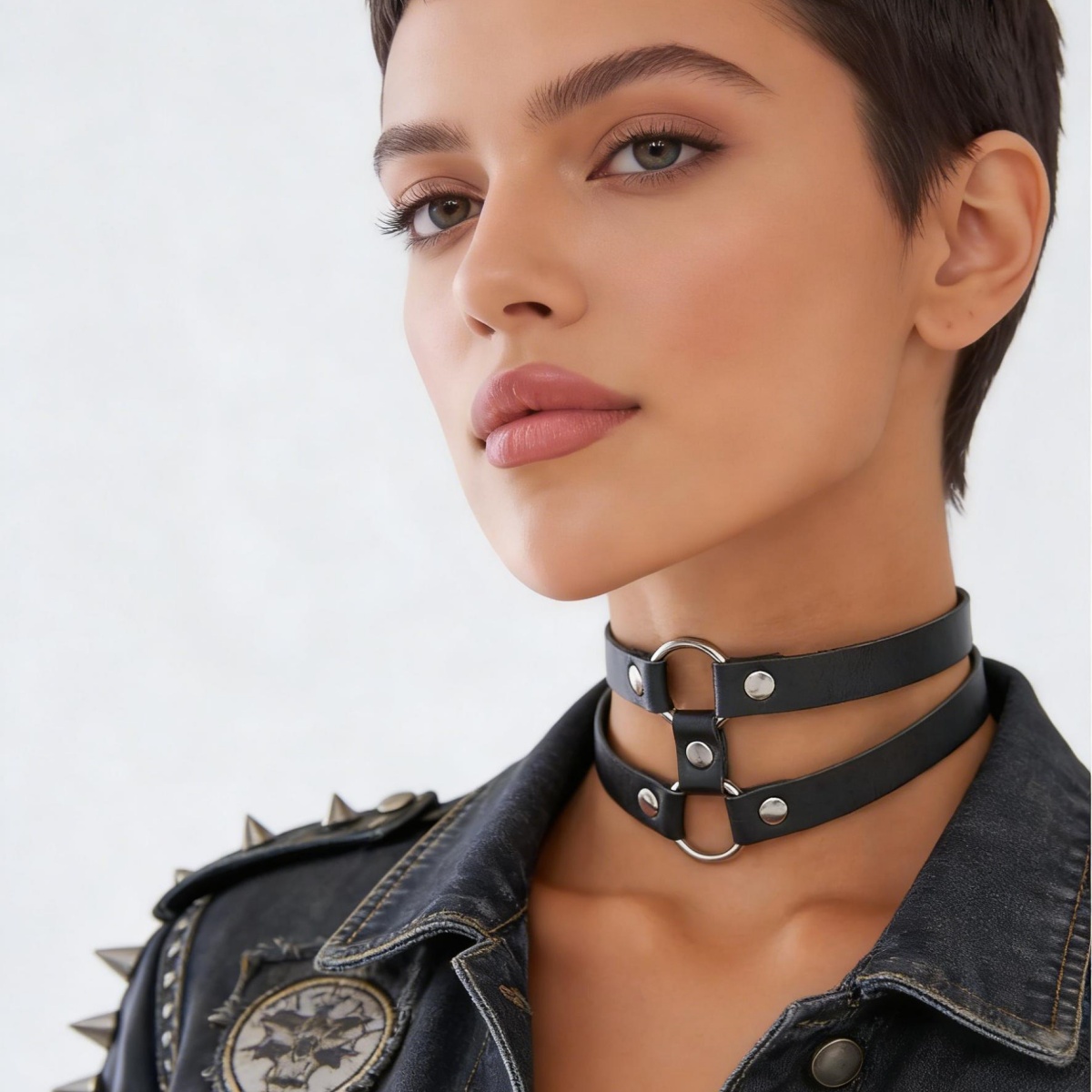 สร้อยคอหนัง PU แบบมีหนาม สไตล์ - Goth Punk Spike Choker บทวิจารณ์และราคา
