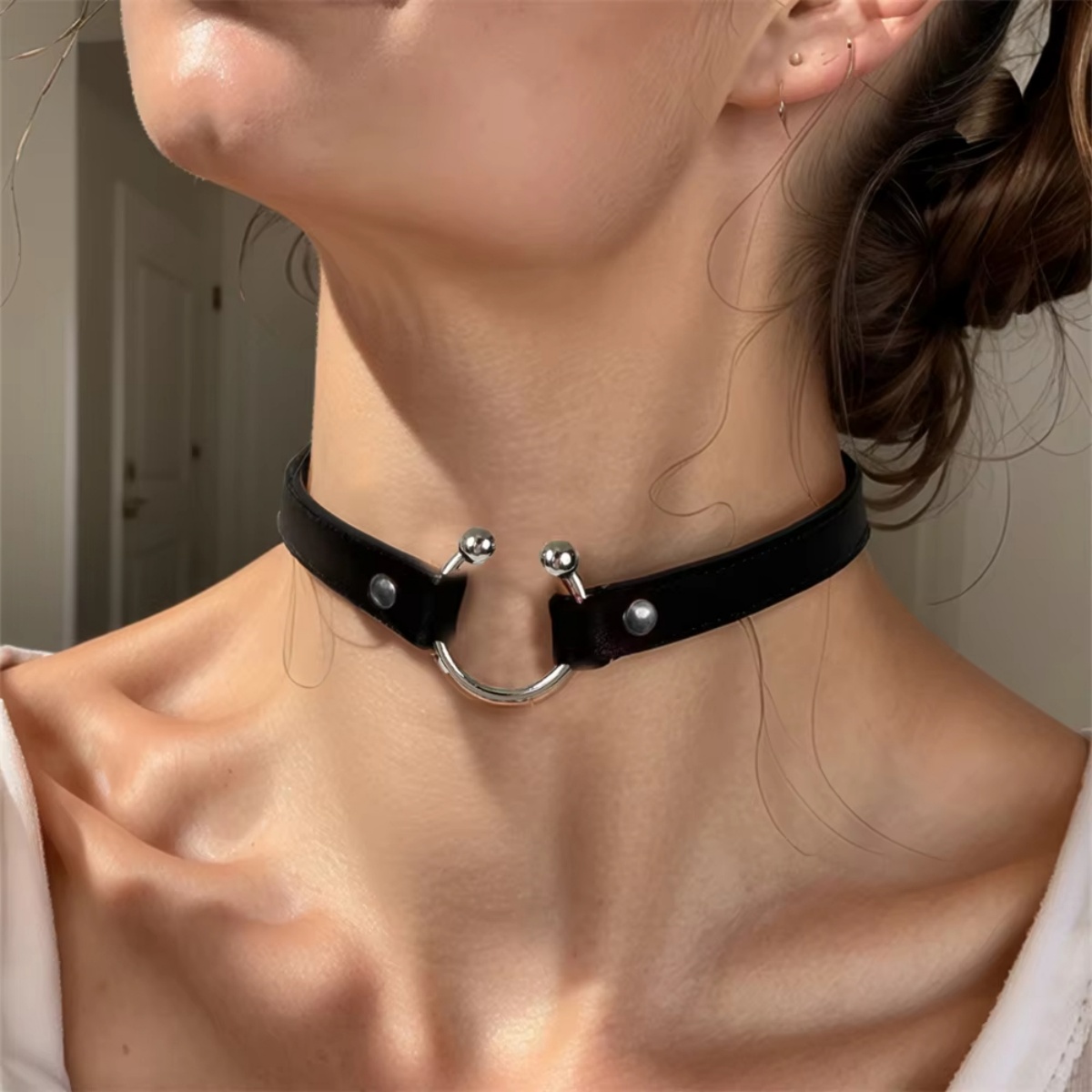 สร้อยคอหนัง PU แบบมีหนาม สไตล์ - Goth Punk Spike Choker บทวิจารณ์และราคา