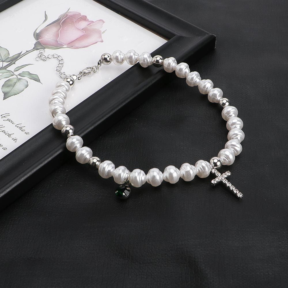 จี้คริสตัลวินเทจประดับคอแฟชั่น - Pearl Choker Necklace Vintage บทวิจารณ์และราคา