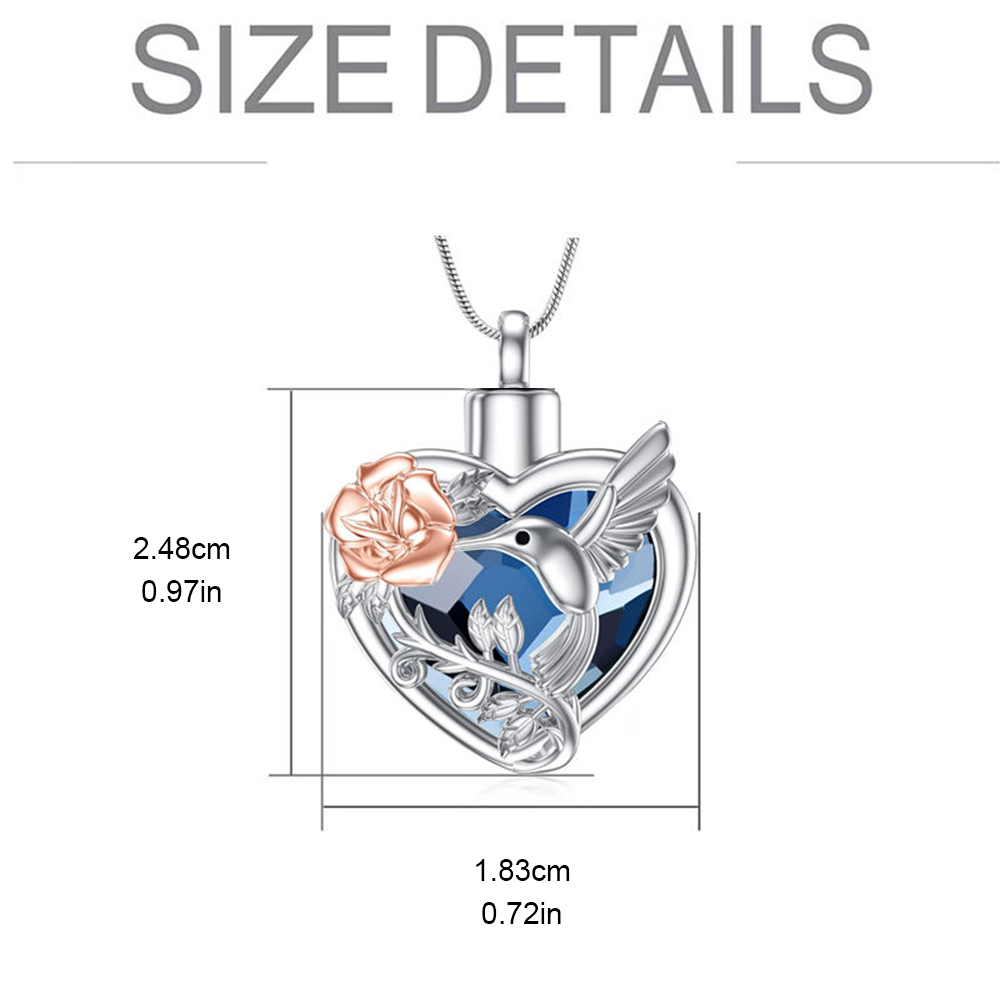 Hummingbird Heart Urn Locket ส - Heart Locket Necklace Photo บทวิจารณ์และราคา