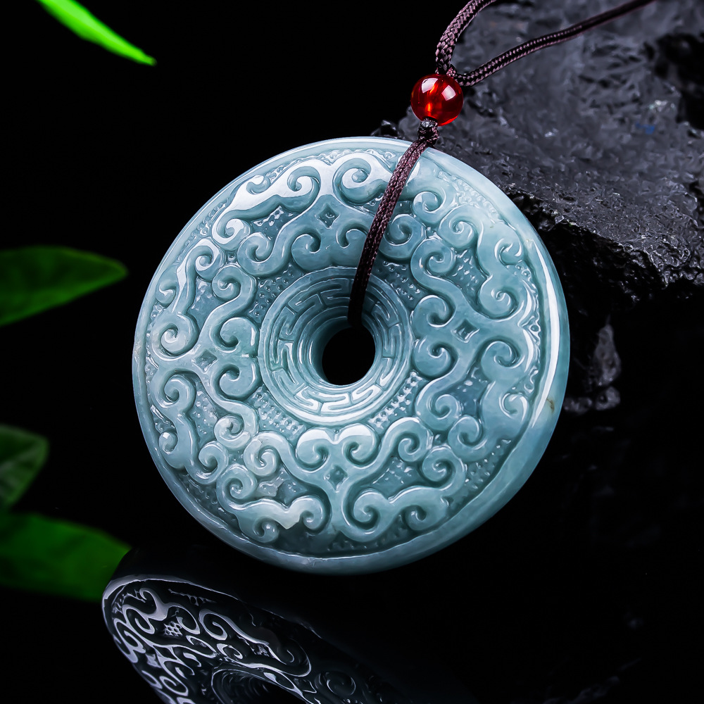 หยกพม่าธรรมชาติจี้ดอกไม้สร้อยค - Necklaces บทวิจารณ์และราคา