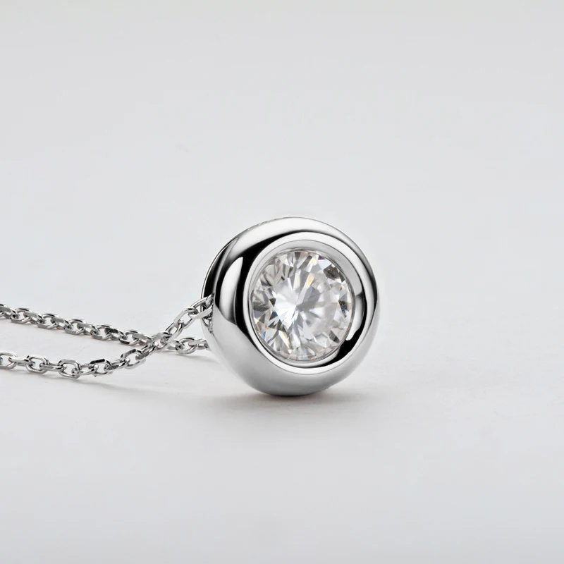 สร้อยคอจี้โมอิสซาไนต์ทรงกลมแบบ - 925 Sterling Silver Chain Necklace Men บทวิจารณ์และราคา
