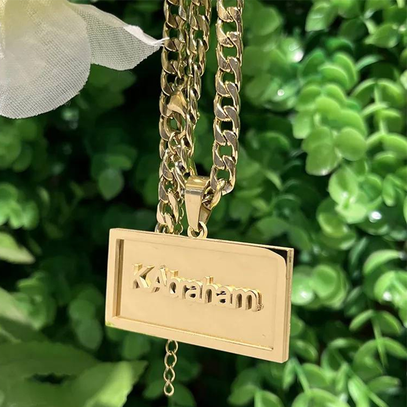 สร้อยคอแนวฮิปฮอปสำหรับผู้ชายผู - Custom Name Necklace Stainless Steel บทวิจารณ์และราคา