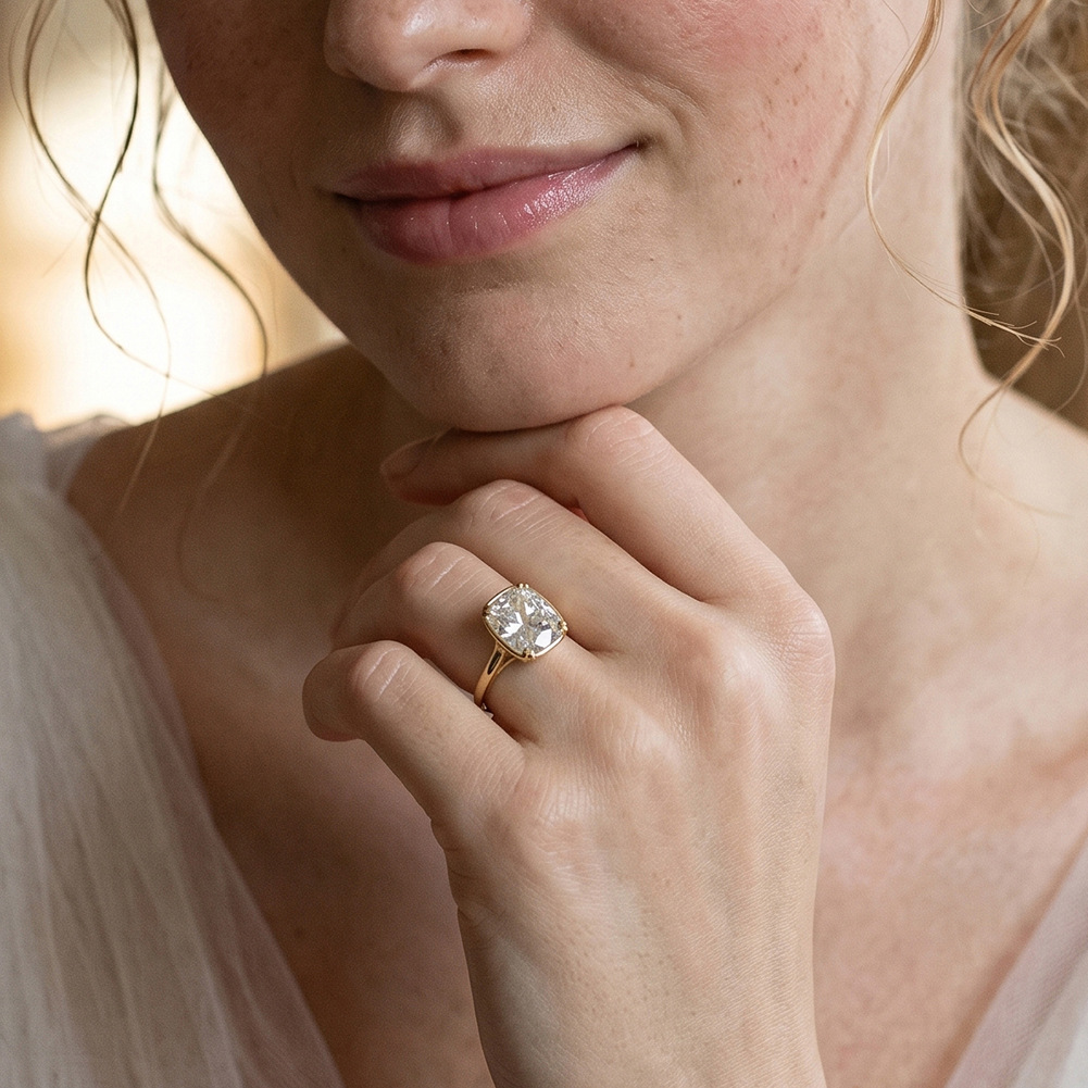 แหวนเงินแท้ S925 ประดับมอสซาไน - Moissanite Engagement Ring 1 Carat บทวิจารณ์และราคา