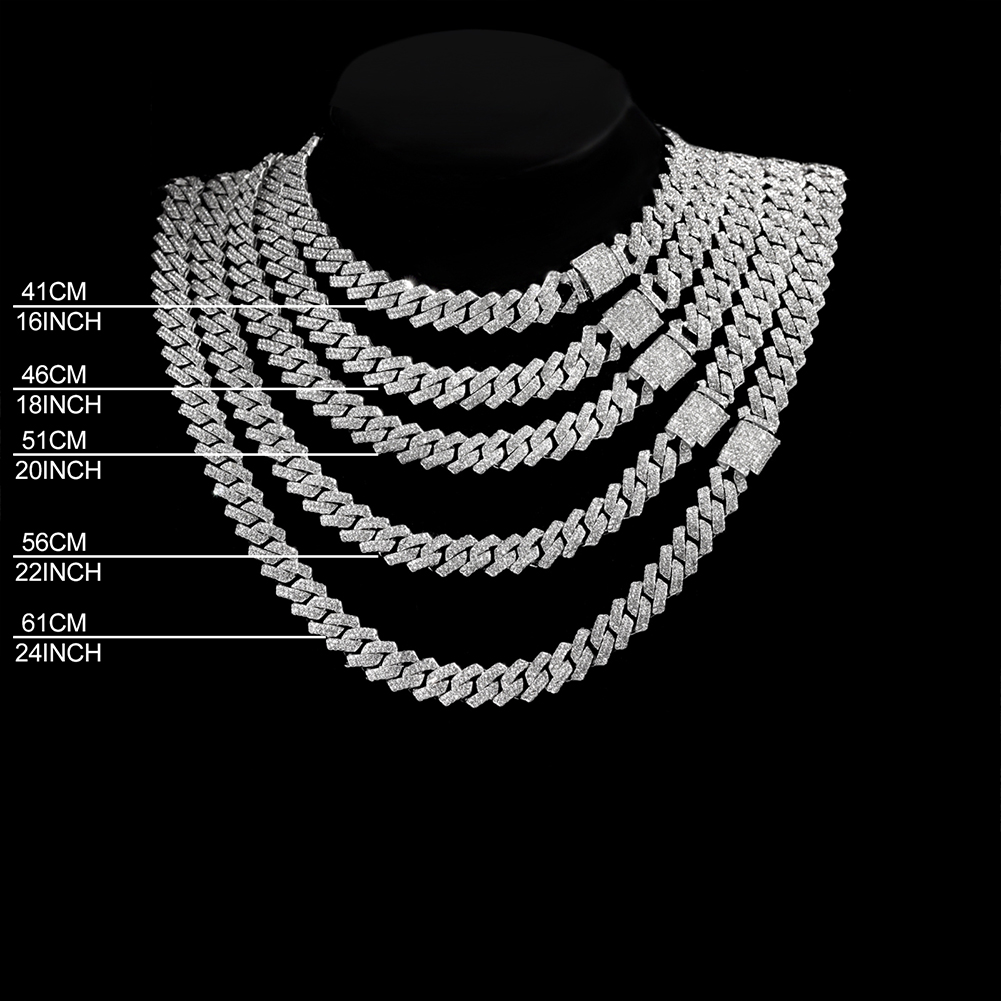 14 มม.Iced Out Prong Cuban Lin - Cuban Link Chain 12Mm บทวิจารณ์และราคา