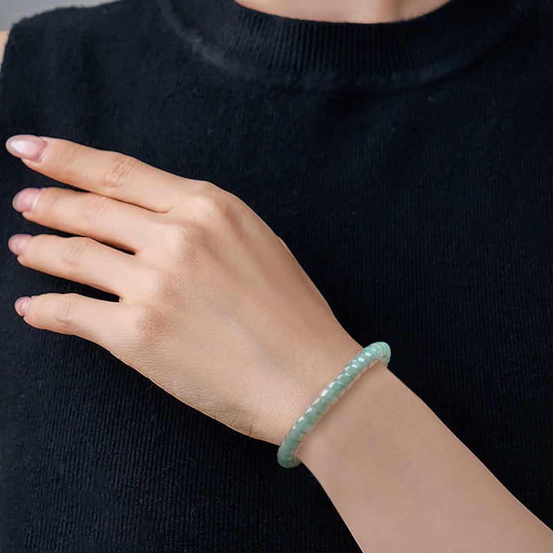หยกแท้เกรดเอ สีน้ำเงินแบบโบราณ - Bracelets บทวิจารณ์และราคา