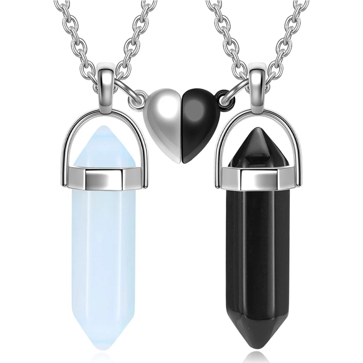 สร้อยคอคู่รักคริสตัลสำหรับผู้ห - Magnetic Couple Matching Necklaces บทวิจารณ์และราคา