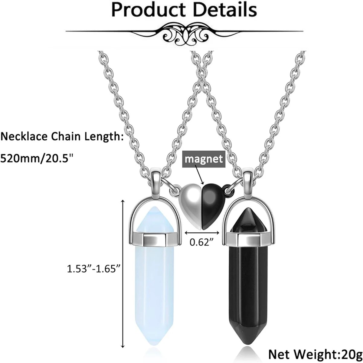 สร้อยคอคู่รักคริสตัลสำหรับผู้ห - Magnetic Couple Matching Necklaces บทวิจารณ์และราคา