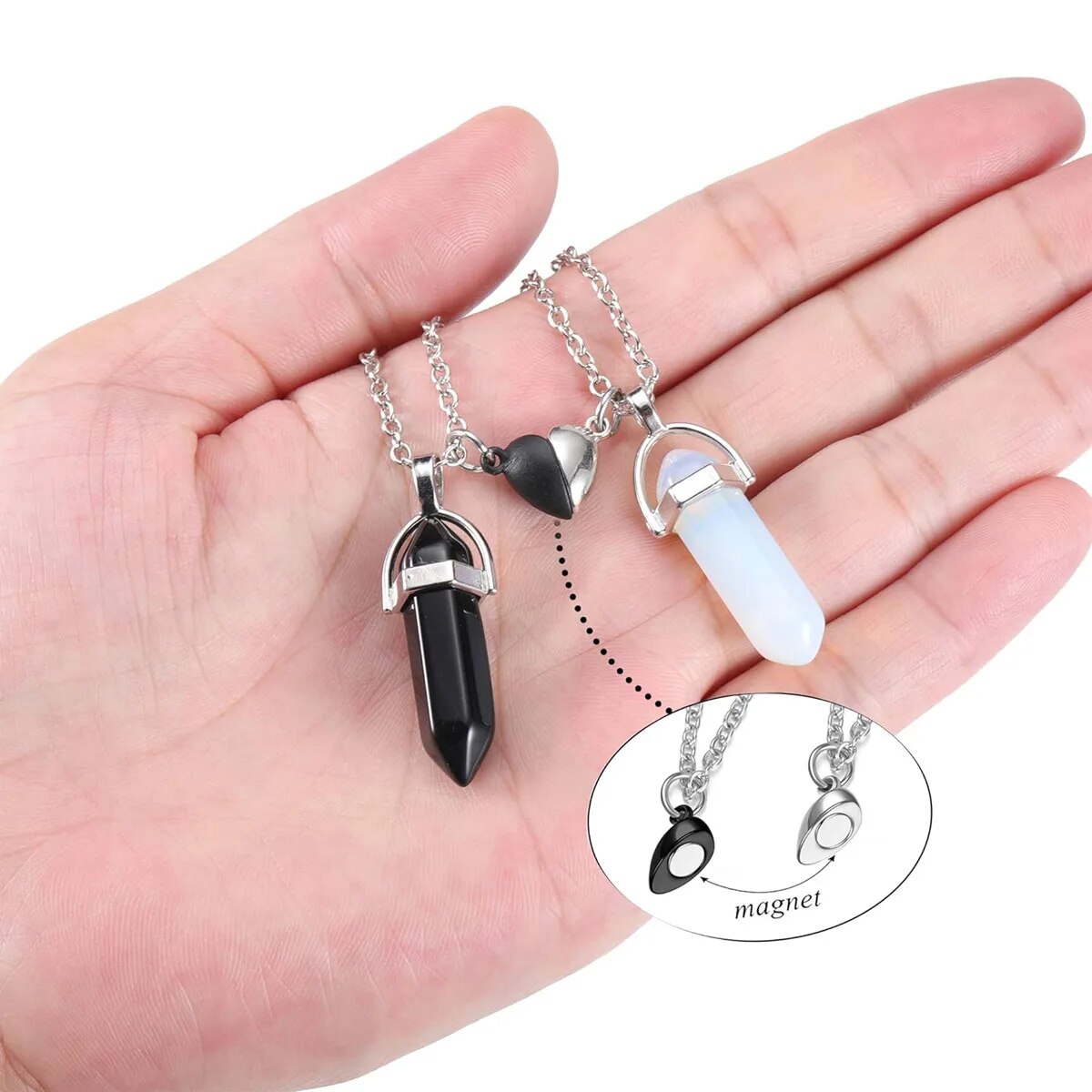 สร้อยคอคู่รักคริสตัลสำหรับผู้ห - Magnetic Couple Matching Necklaces บทวิจารณ์และราคา