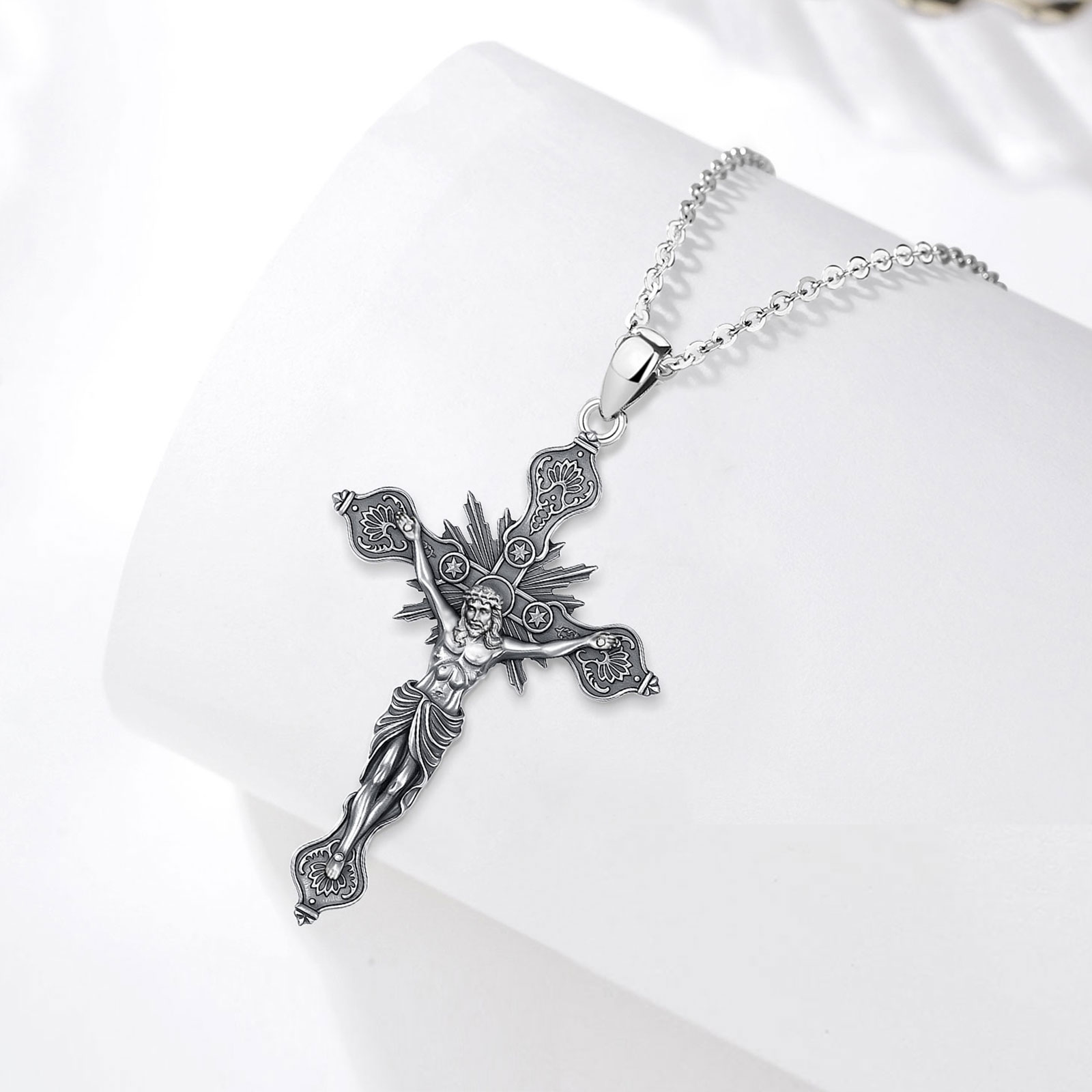 สร้อยคอไม้กางเขนยูโดราแบบใหม่  - 925 Sterling Silver Chain Necklace Men บทวิจารณ์และราคา