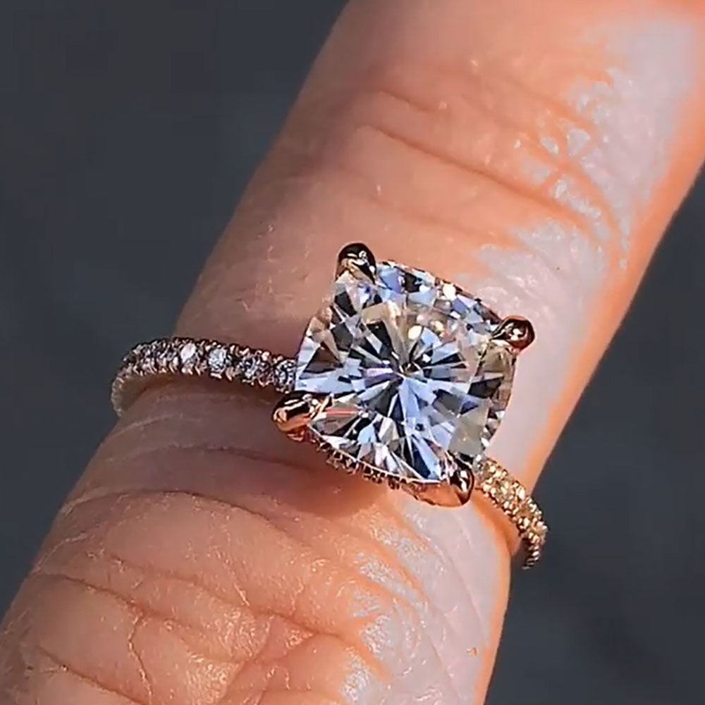 แหวนแต่งงาน/งานเลี้ยง/วันครบรอ - Moissanite Engagement Ring 1 Carat บทวิจารณ์และราคา