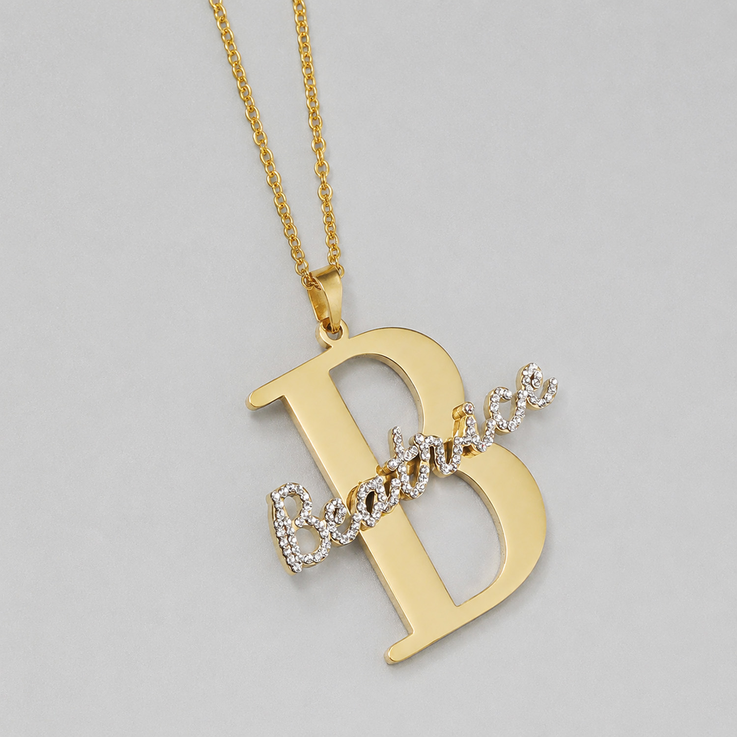 สร้อยคอเพชรตัวอักษรชื่อสั่งทำพ - Initial Letter Necklace 18K Gold บทวิจารณ์และราคา