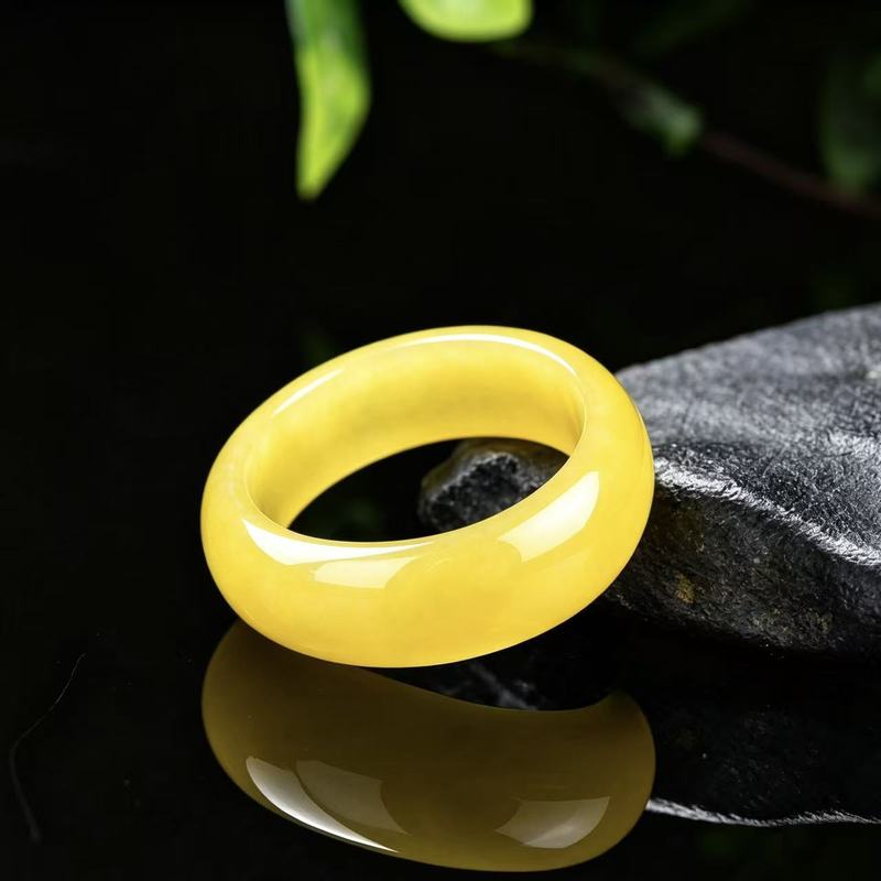 แหวนหยกเจไดต์เกรด A แท้ สีเหลื - Rings บทวิจารณ์และราคา