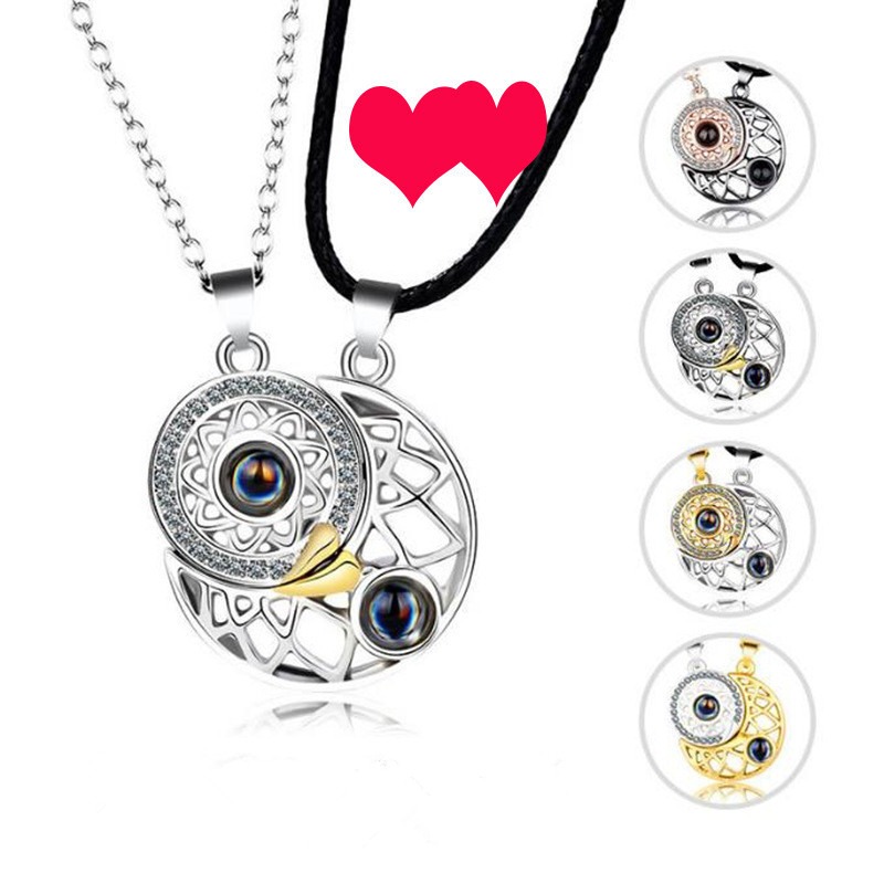 1 คู่แม่เหล็กคู่สร้อยคอสําหรับ - Magnetic Couple Matching Necklaces บทวิจารณ์และราคา