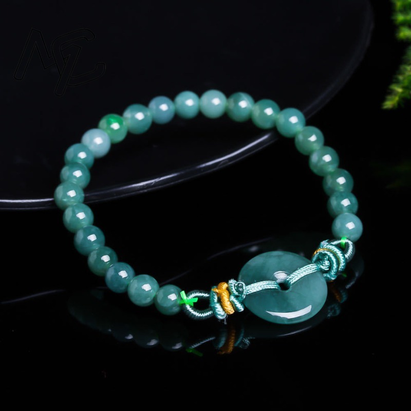 สร้อยข้อมือลูกปัดหยกพม่าแท้สีน - Bracelets บทวิจารณ์และราคา