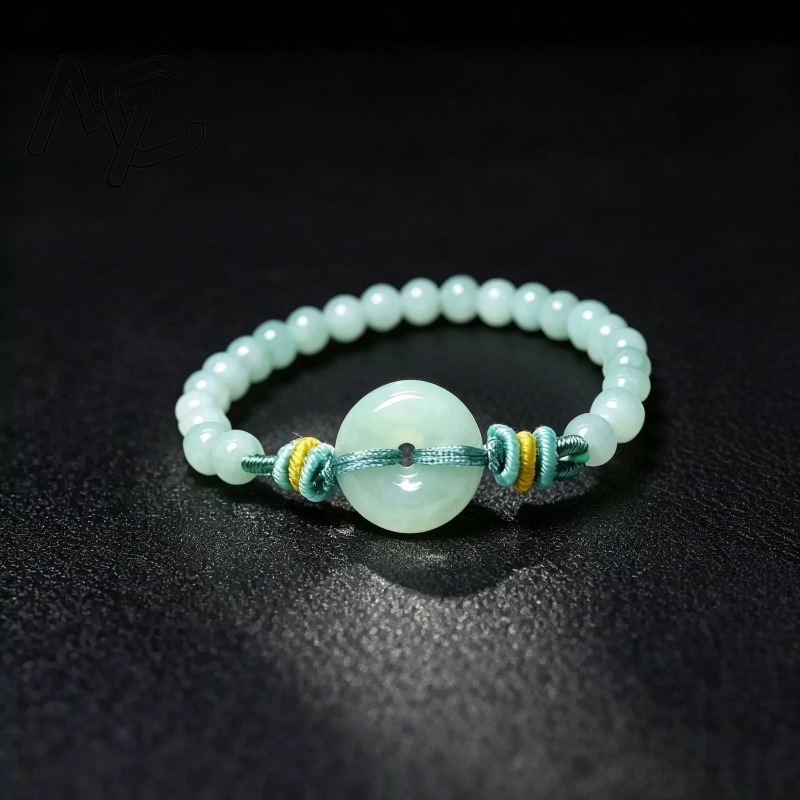 สร้อยข้อมือลูกปัดหยกพม่าแท้สีน - Bracelets บทวิจารณ์และราคา