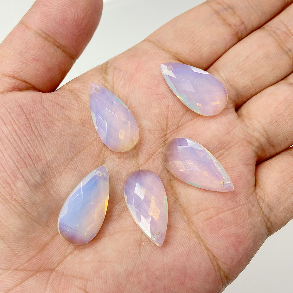 2pcs 13*25 มม.ยาว Water DROP S - Crystal Pendant Necklace Natural Stone บทวิจารณ์และราคา