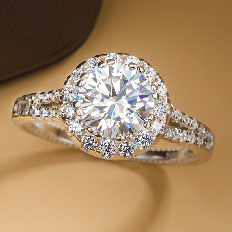 แหวนมอยส์ซาไนต์แท้ 2 กะรัต เงิ - Moissanite Engagement Ring 1 Carat บทวิจารณ์และราคา