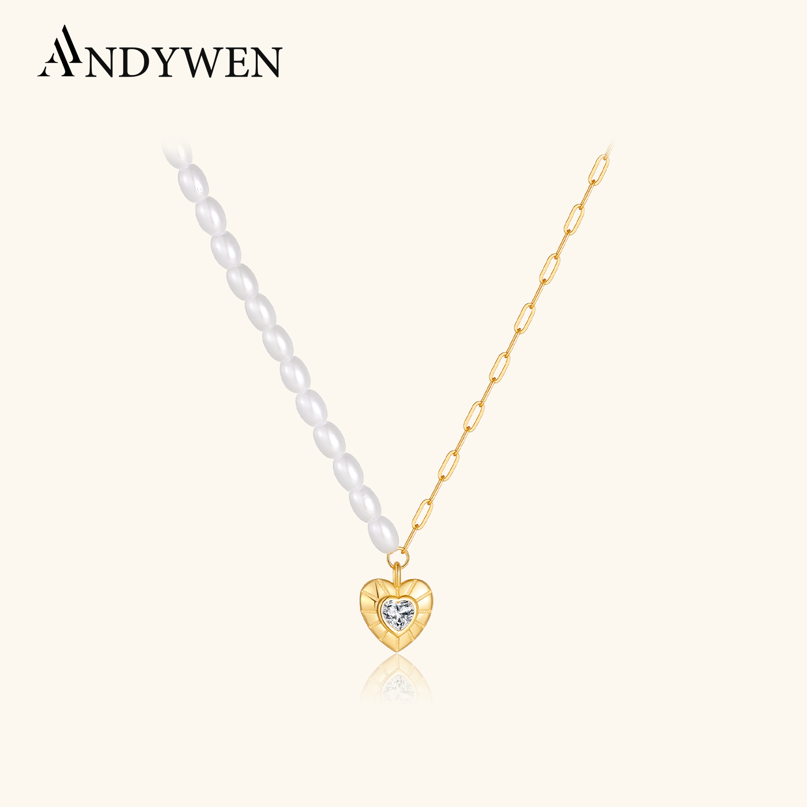ANDYWEN สร้อยคอโซ่มุกไม่สมมาตร - Pearl Choker Necklace Vintage บทวิจารณ์และราคา