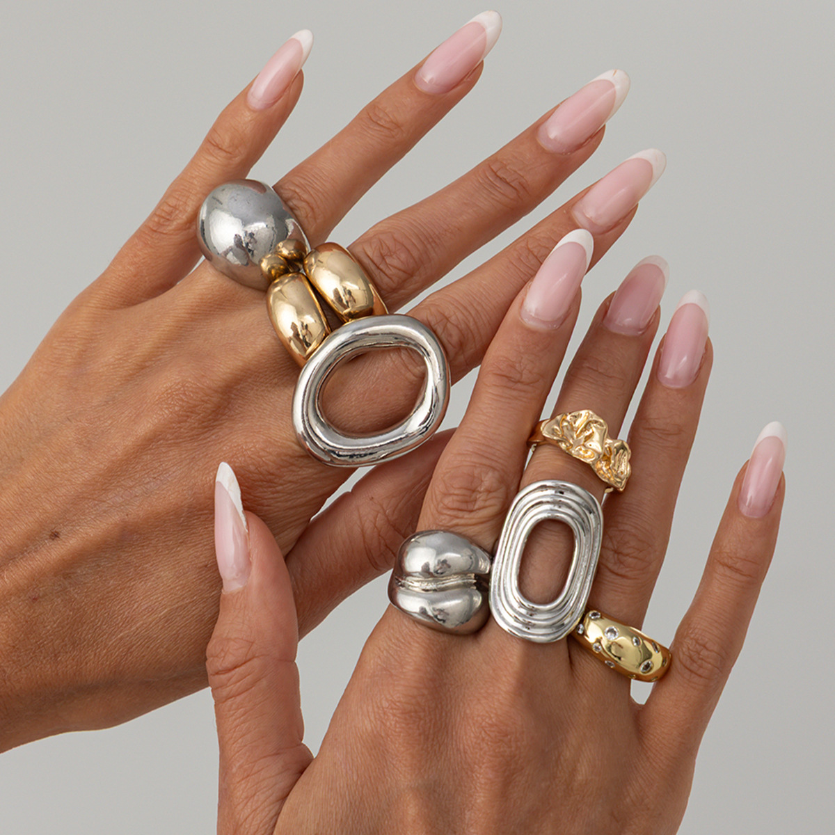 ชุดแหวนโลหะลายฉลุสีทองเงินสไตล - Vintage Punk Knuckle Rings Set บทวิจารณ์และราคา